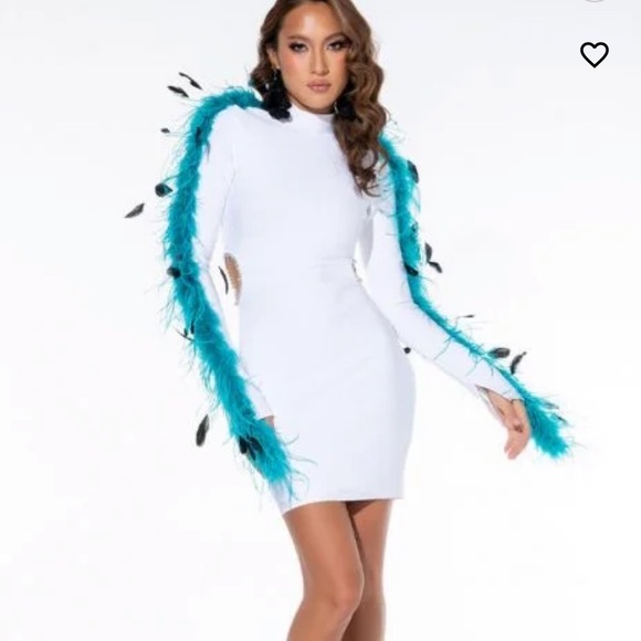 Dresses & Skirts - 🆕🆕🔥🔥In It To Win It Real Feather Bandage Dress🔥🔥